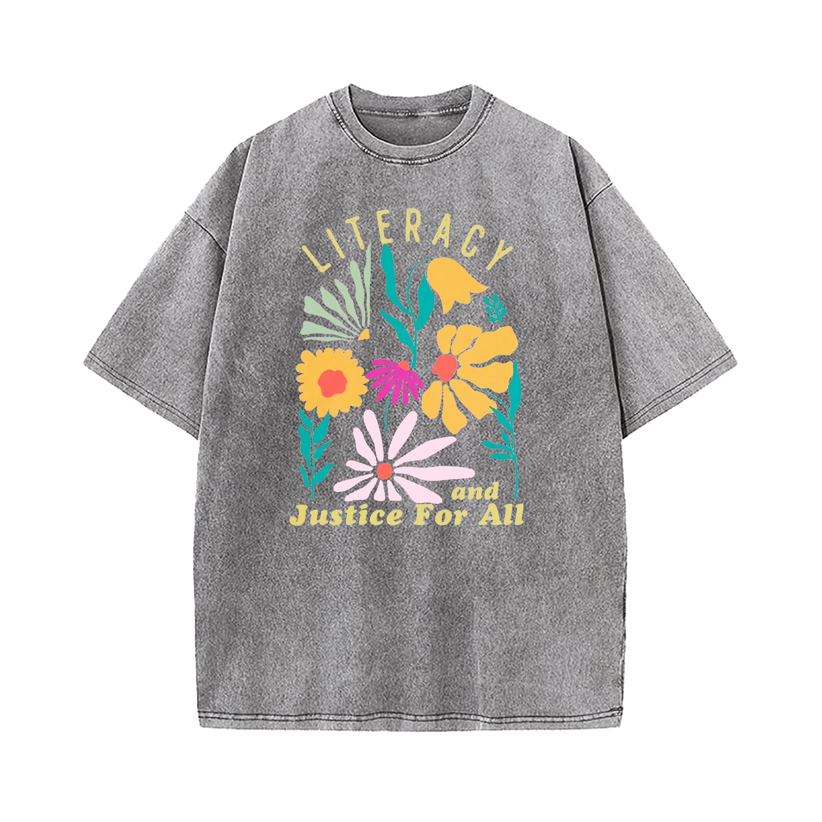 Literacy and Justice for All Washed T-Shirt