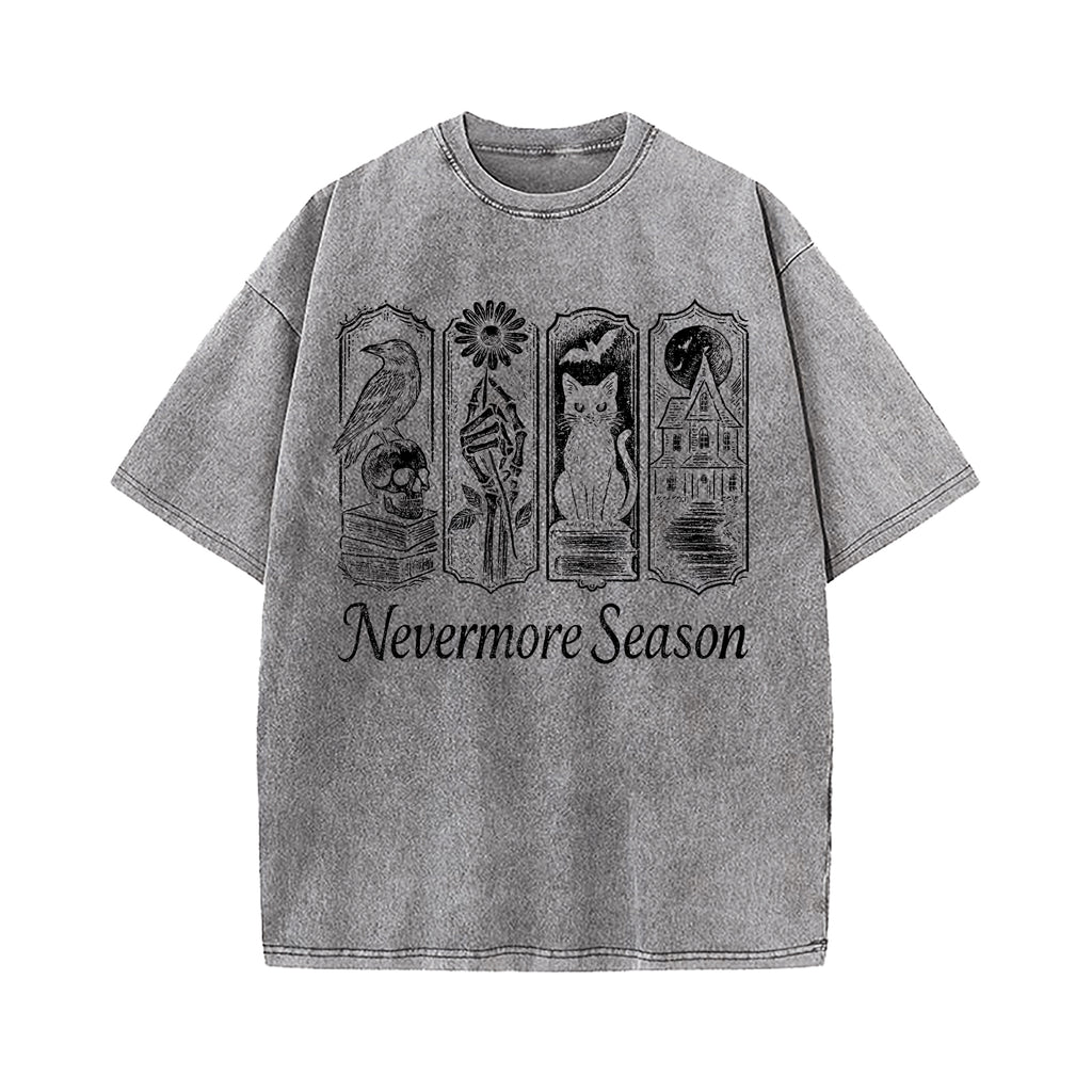 Edgar Allan Poe Nevermore Season Washed T-Shirt