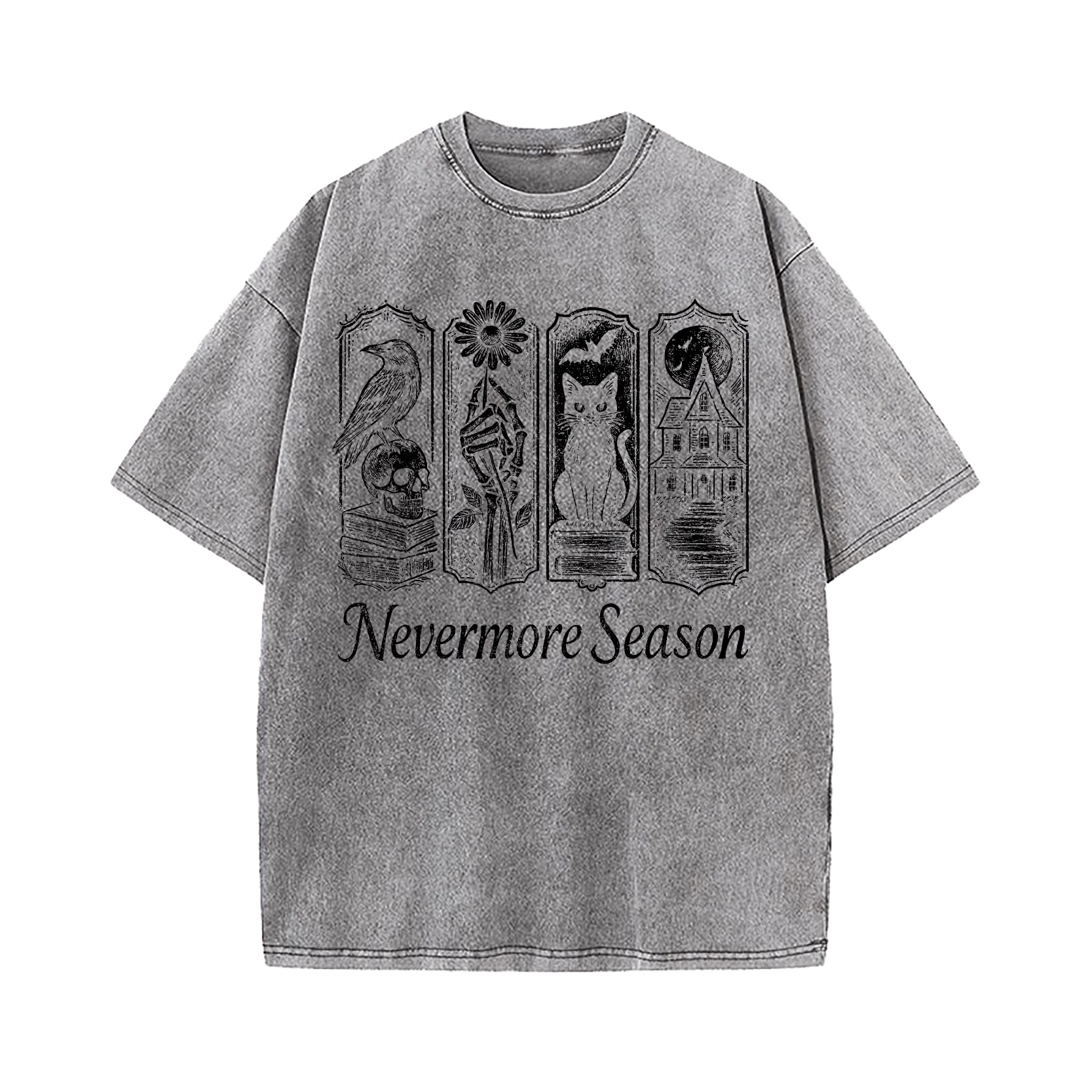 Edgar Allan Poe Nevermore Season Washed T-Shirt