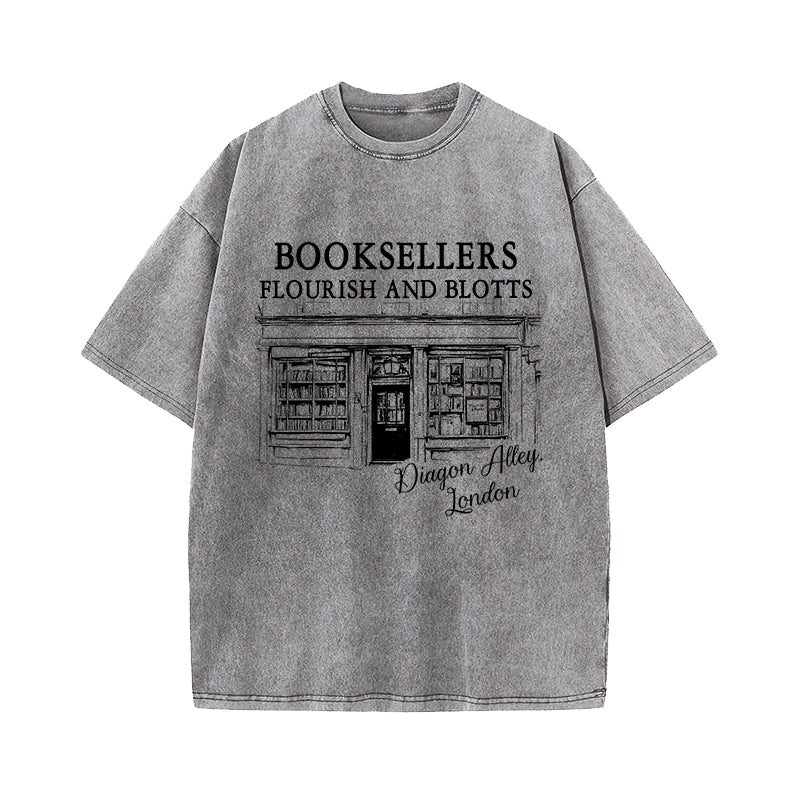 Flourish Blotts Wizard House Washed T-Shirt