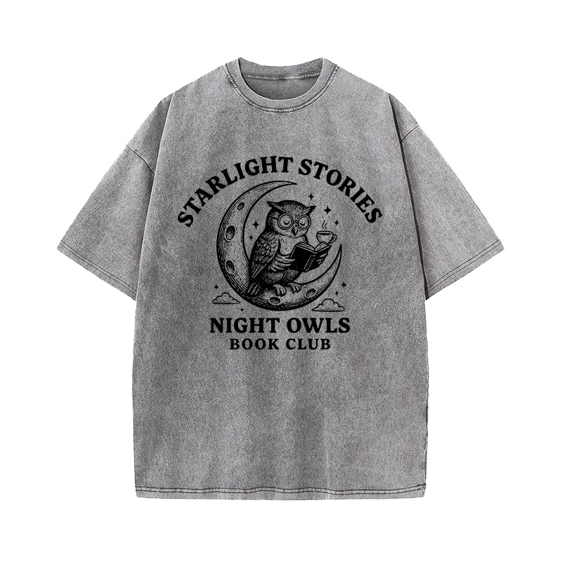 Starlight Stories Night Owls Book Club Washed T-Shirt