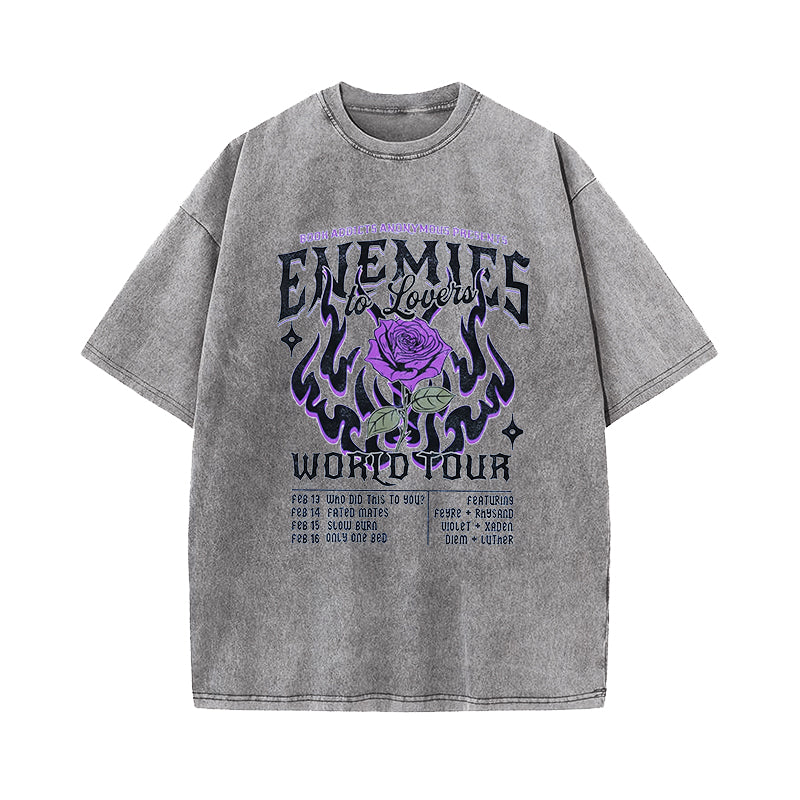 Enemies To Lovers Romantasy Fated Mates Washed T-Shirt
