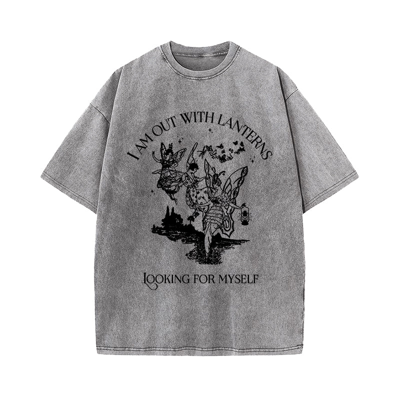 Emily Dickinson I Am Out With Lanterns Washed T-Shirt