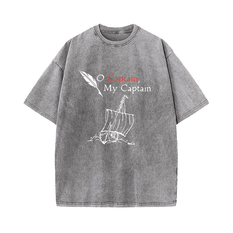 Oh Captain My Captain Dead Poets Society Washed T-Shirt