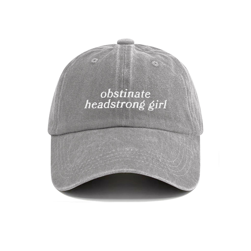 Obstinate Headstrong Girl Jane Austen Embroidered Washed Cap