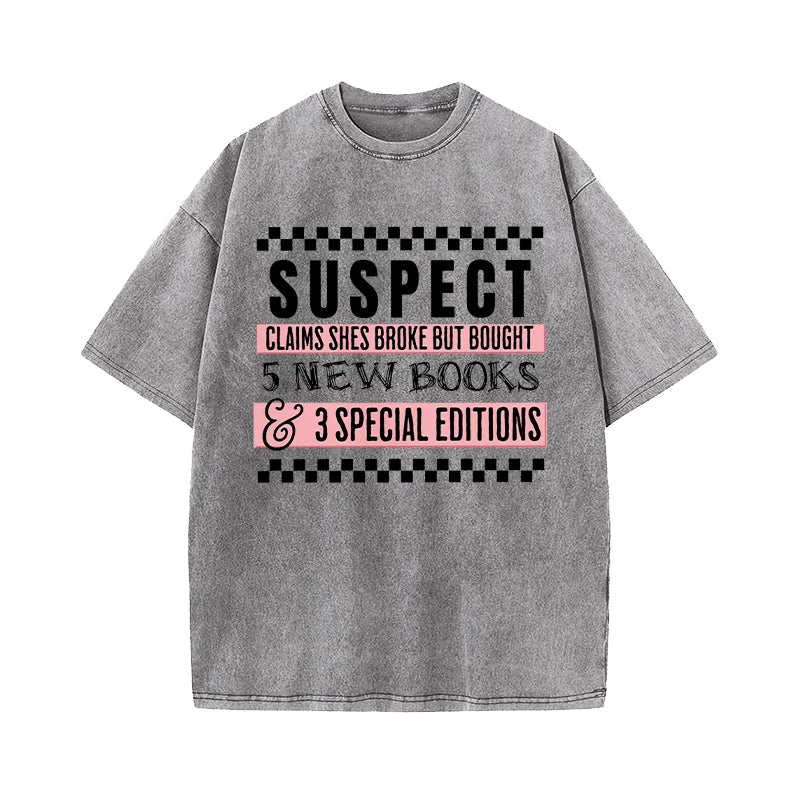 Suspect Book Lover Washed T-Shirt