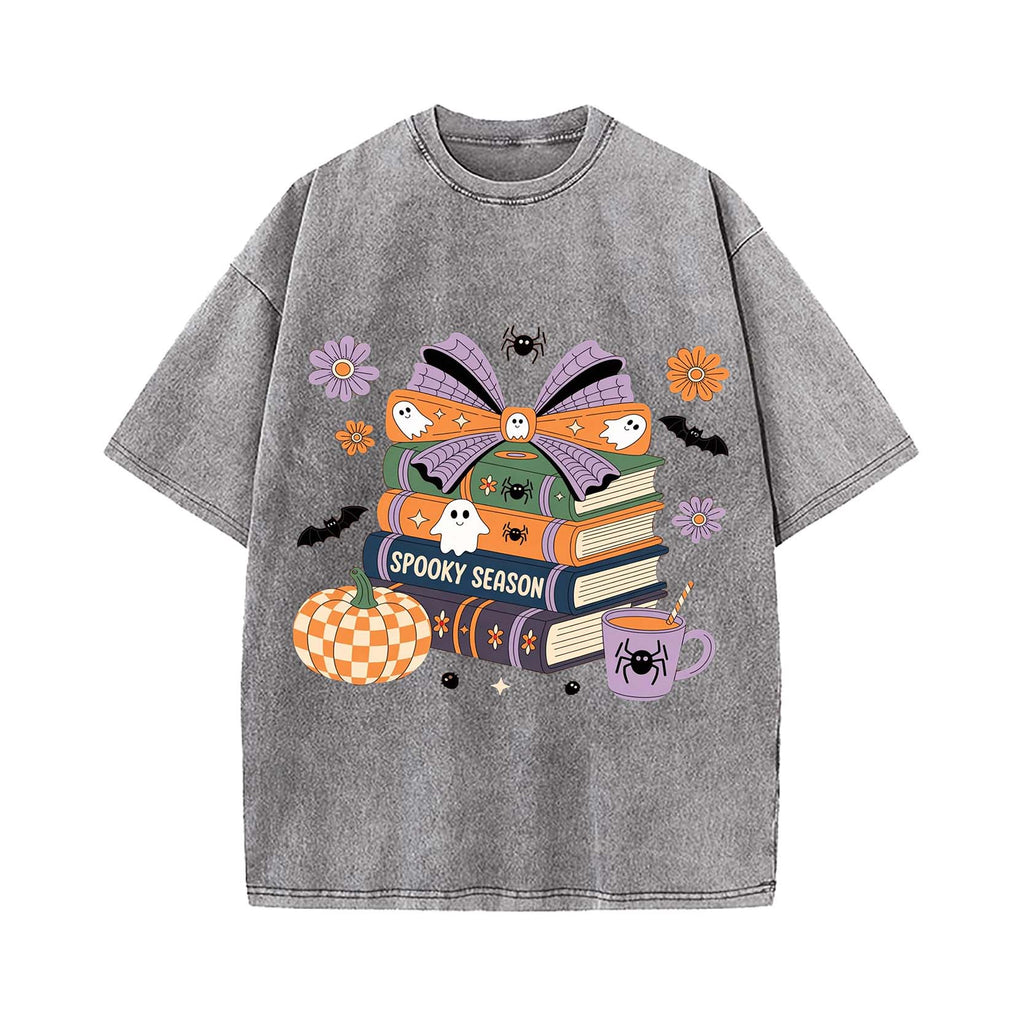 Spooky Season Book Lover Washed T-Shirt