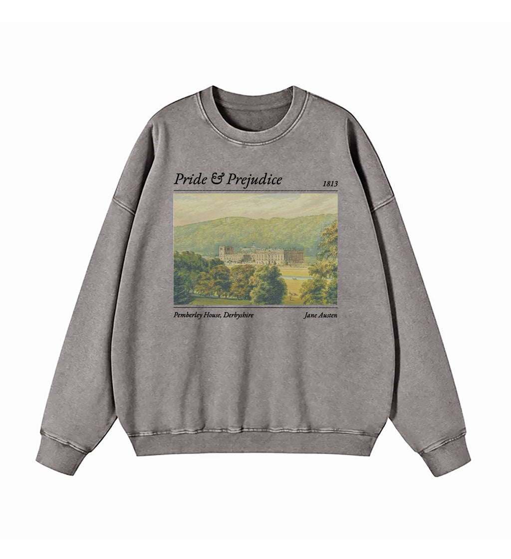 Pride And Prejudice Pemberley House Washed Sweatshirt