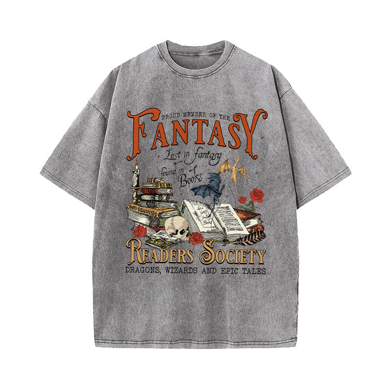 Fantasy Readers Book Club Washed T-Shirt