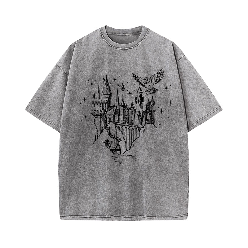Magical Book Fantasy World Washed T-Shirt