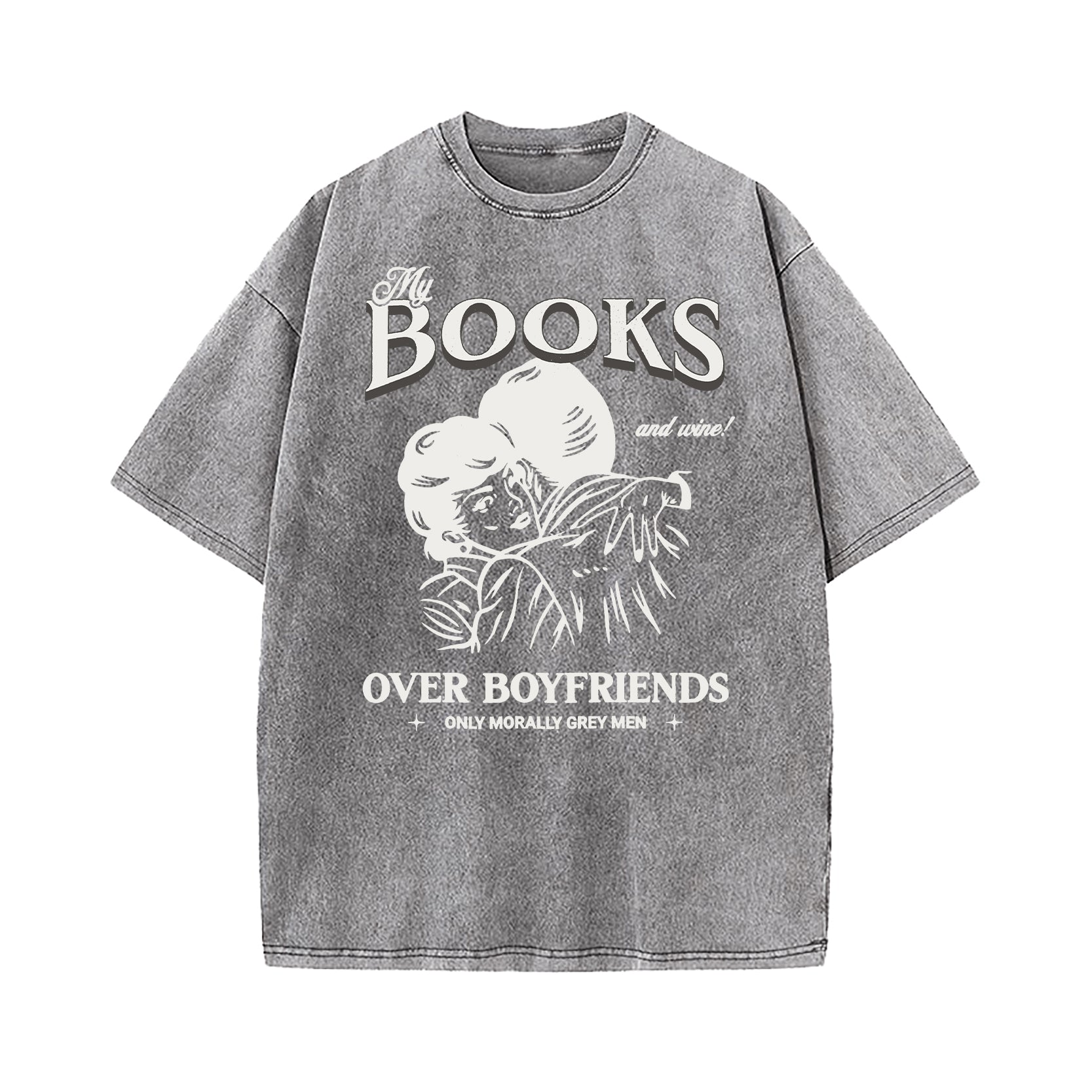 Books Over Boyfriends Washed T-Shirt