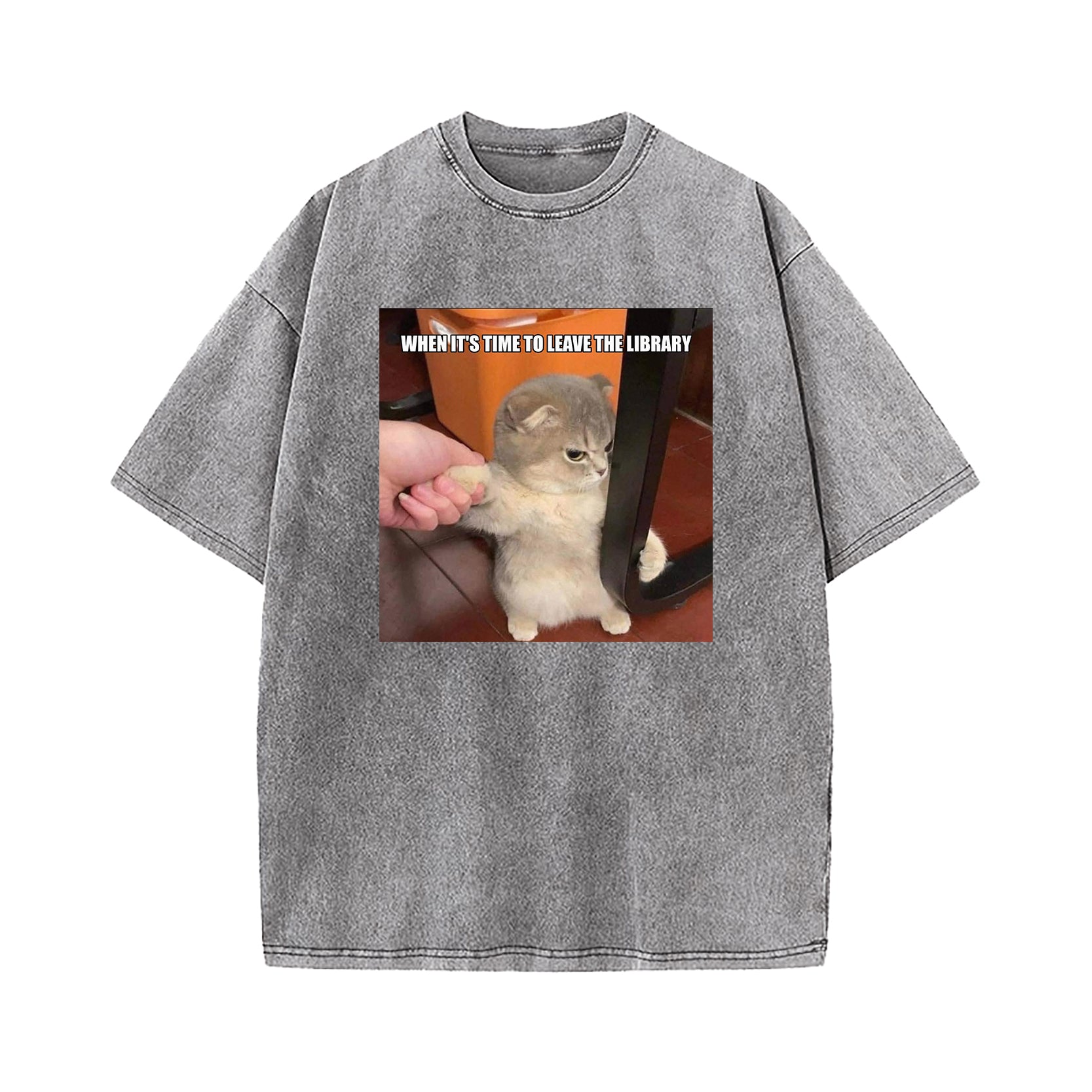 When It's Time To Leave The Library Washed T-Shirt