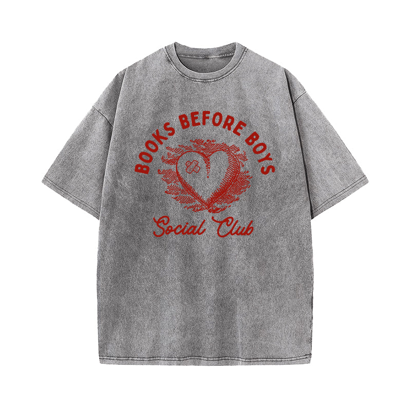 Books Before Boys Social Club Washed T-Shirt