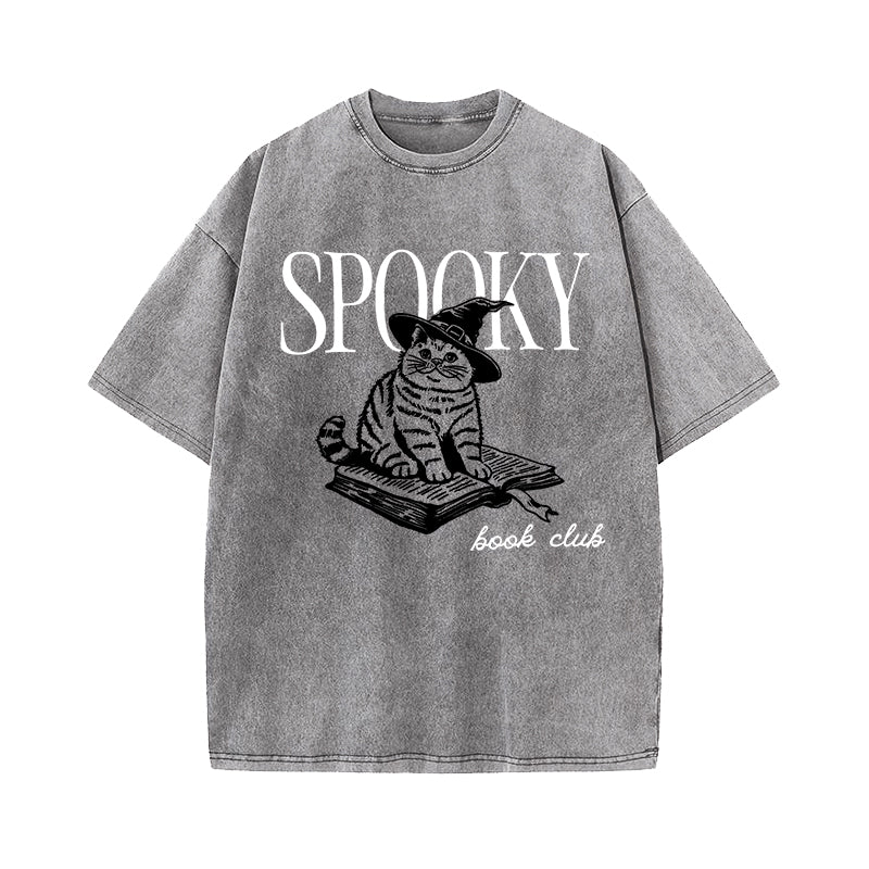 Spooky Book Club Washed T-Shirt