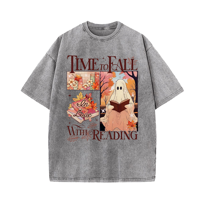 Time To Fall In Love With Reading Washed T-Shirt