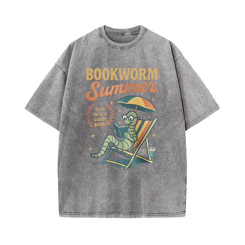 Bookworm Summer Washed T-Shirt