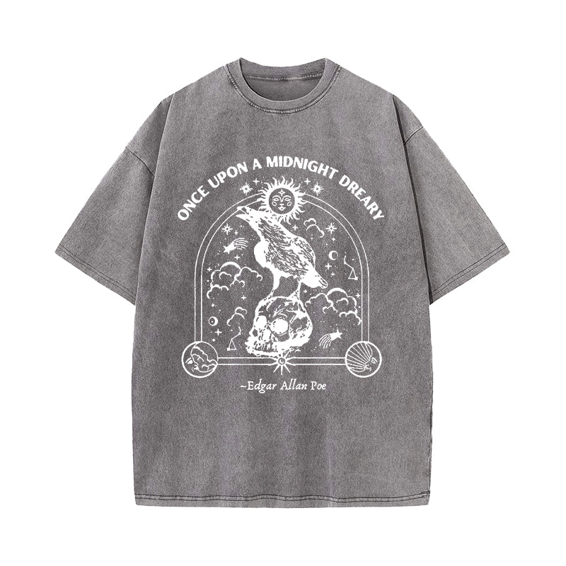 Once Upon a Midnight Dreary Washed T-Shirt