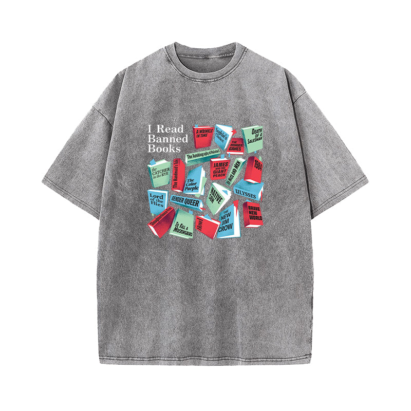 I Read Banned Books Washed T-Shirt