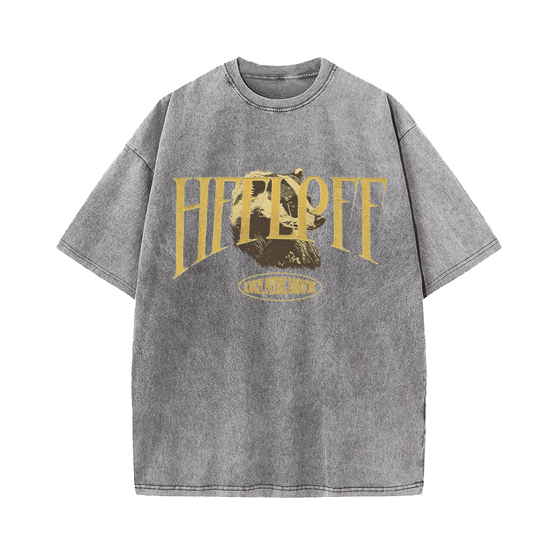 Yellow House of Badger Dramione Wizard School Washed T-Shirt