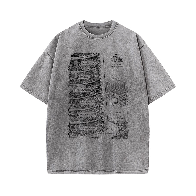 Books of Babel Senlin Ascends Tower Washed T-Shirt