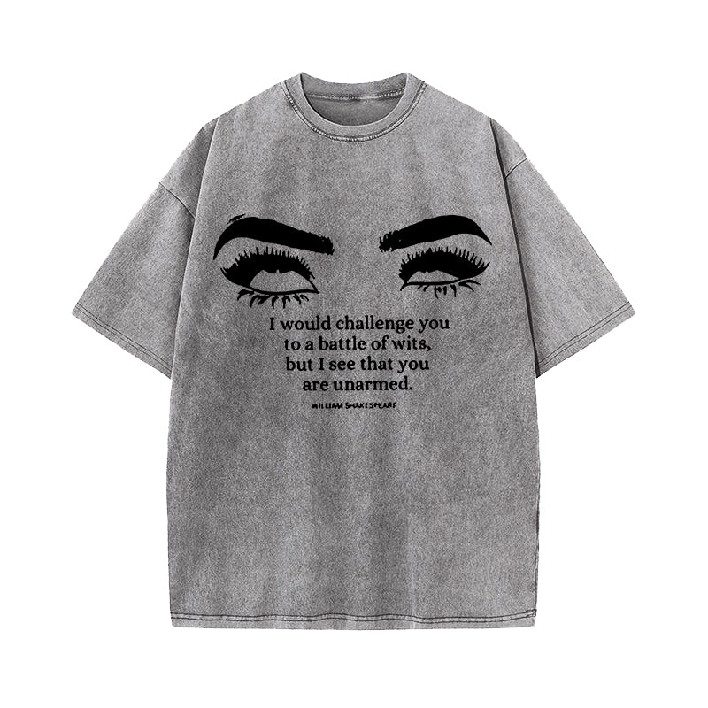 William Shakespeare Quote Battle of Wits Washed T-Shirt