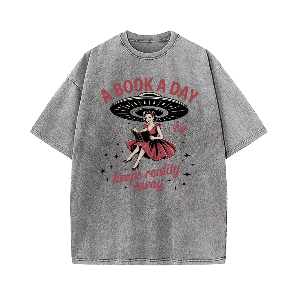 A Book A Day Washed T-Shirt