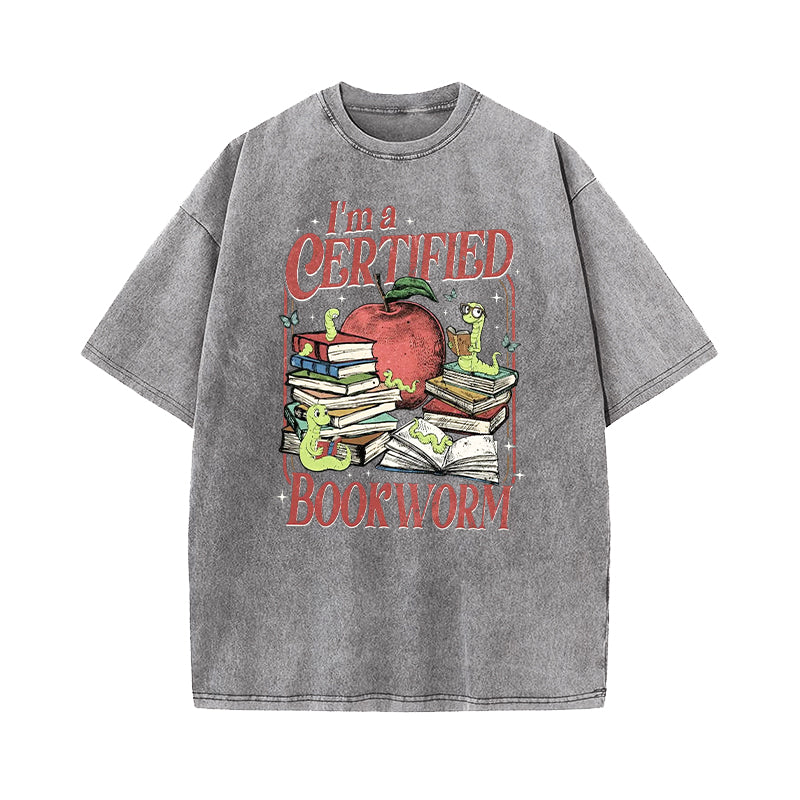 I'm A Certified Bookworm Washed T-Shirt