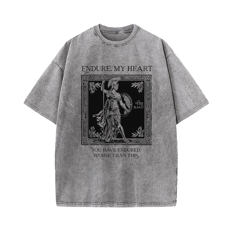 Endure My Heart The Iliad Homer Washed T-Shirt