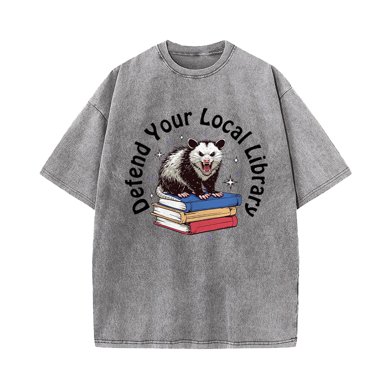 Defend Your Local Library Washed T-Shirt