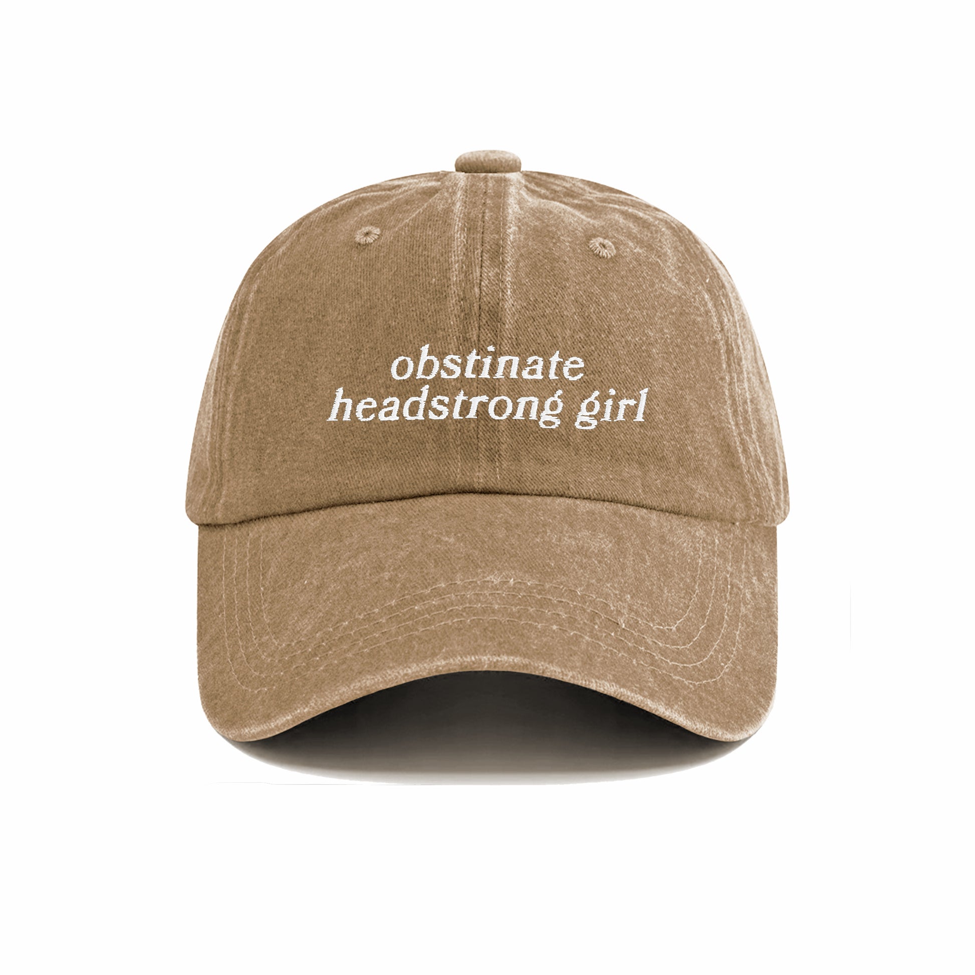 Obstinate Headstrong Girl Jane Austen Embroidered Washed Cap