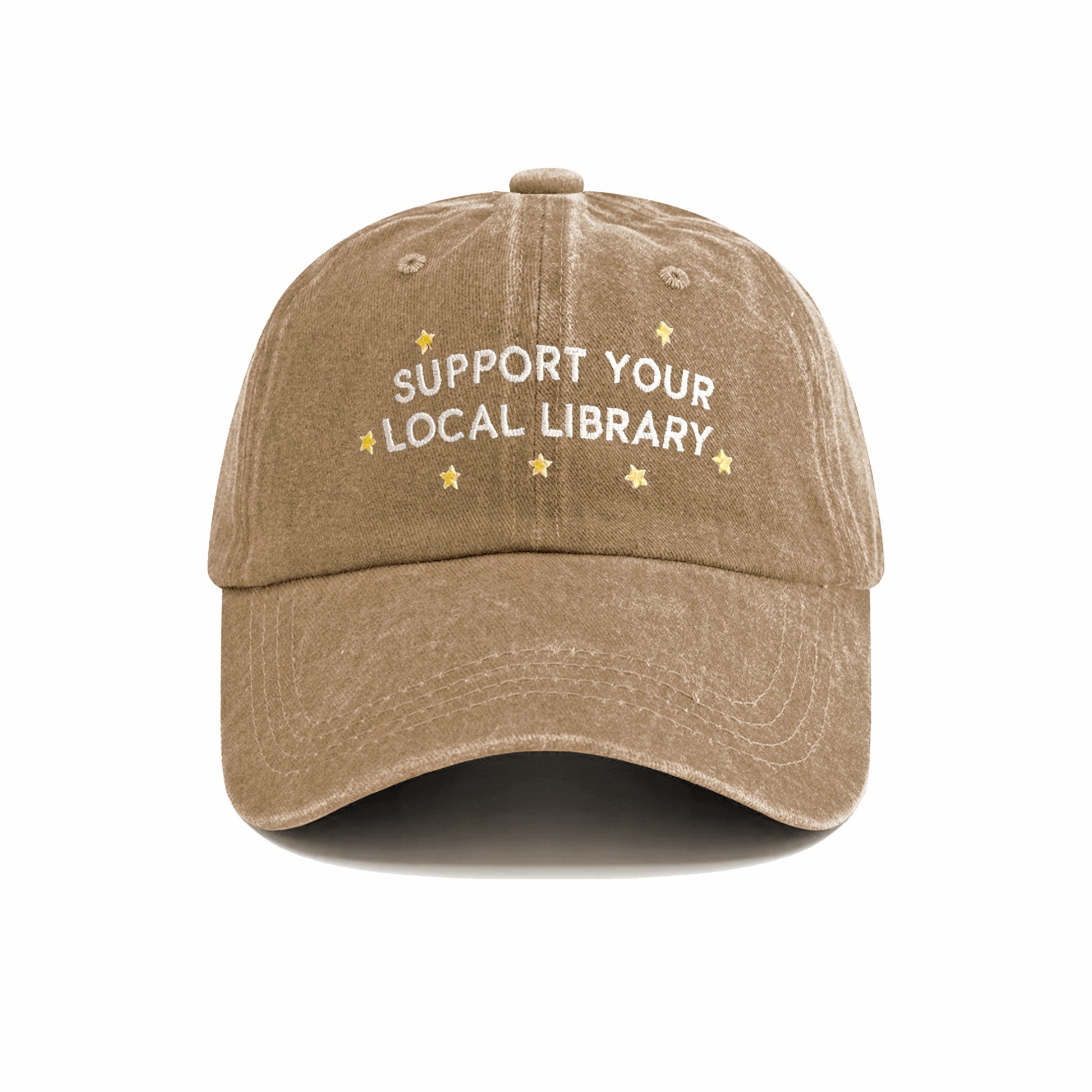Support Your Local Library Embroidered Washed Cap