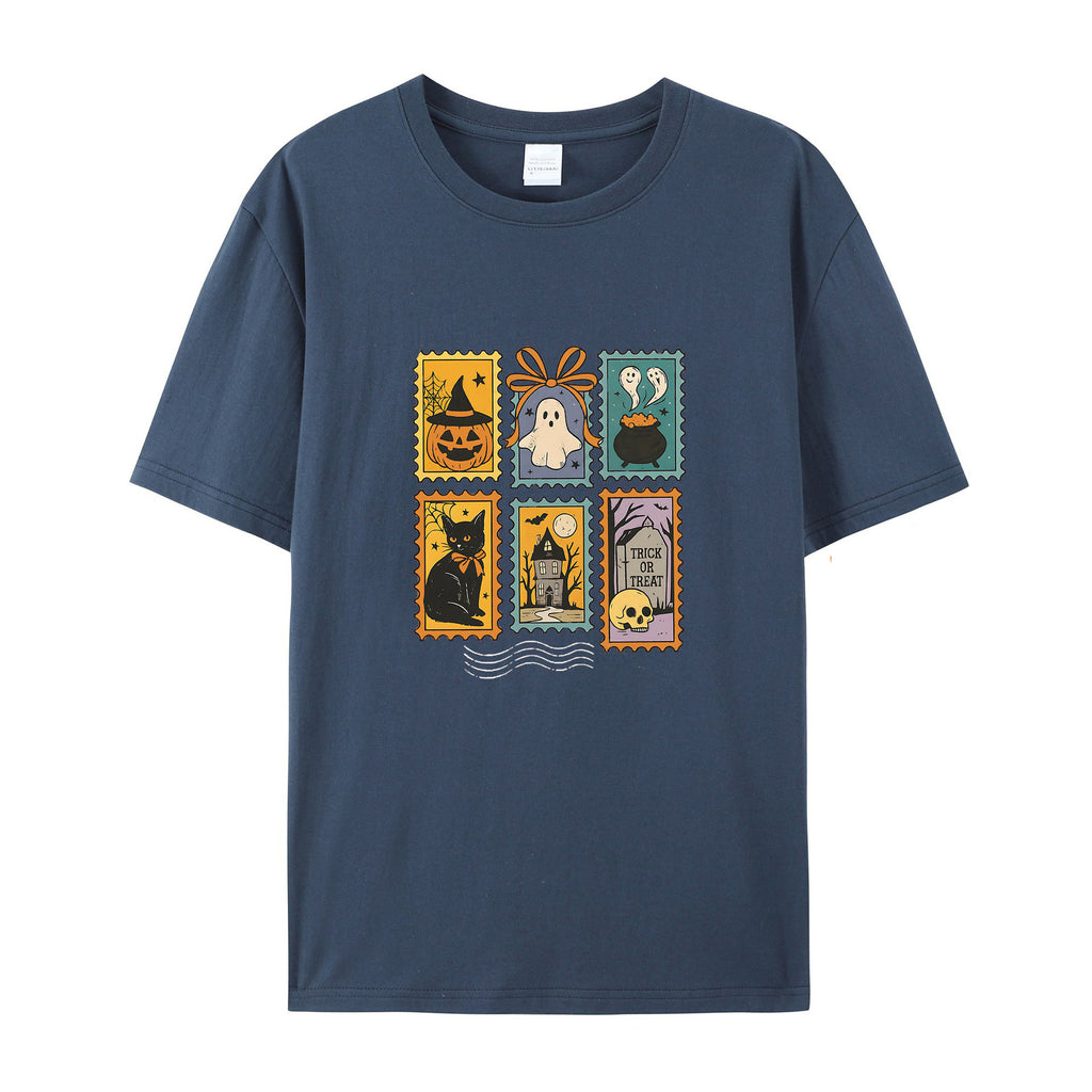 Halloween retro cotton T-shirts