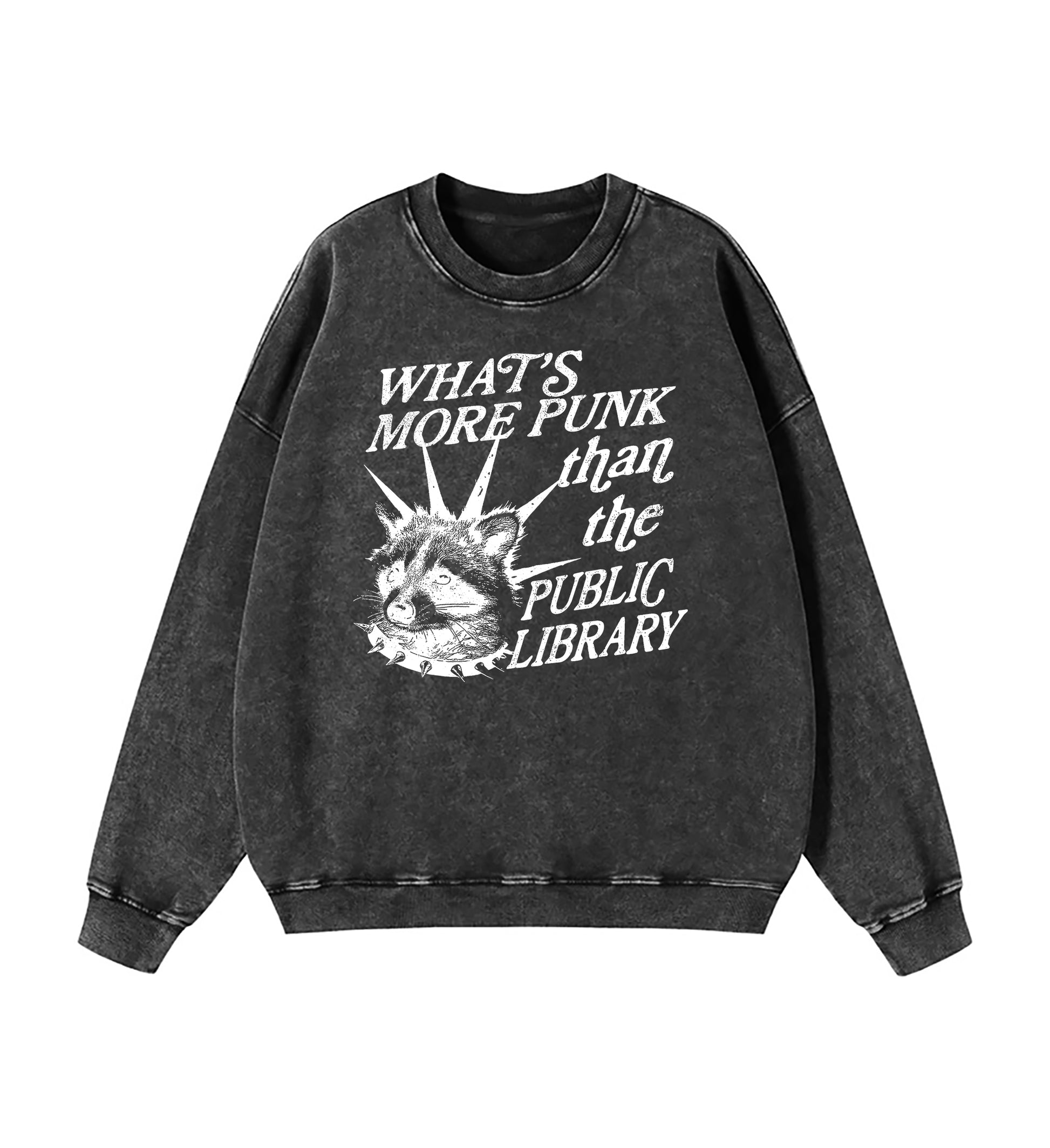 What's More Punk Than The Public Library Washed Sweatshirt