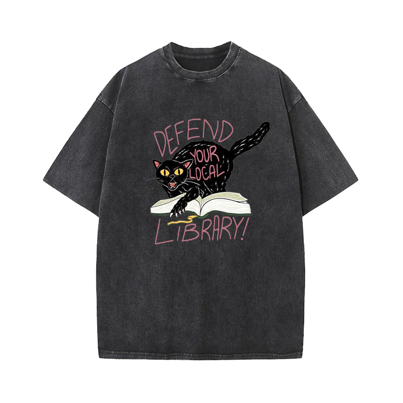 Defend Your Local Library Washed T-Shirt