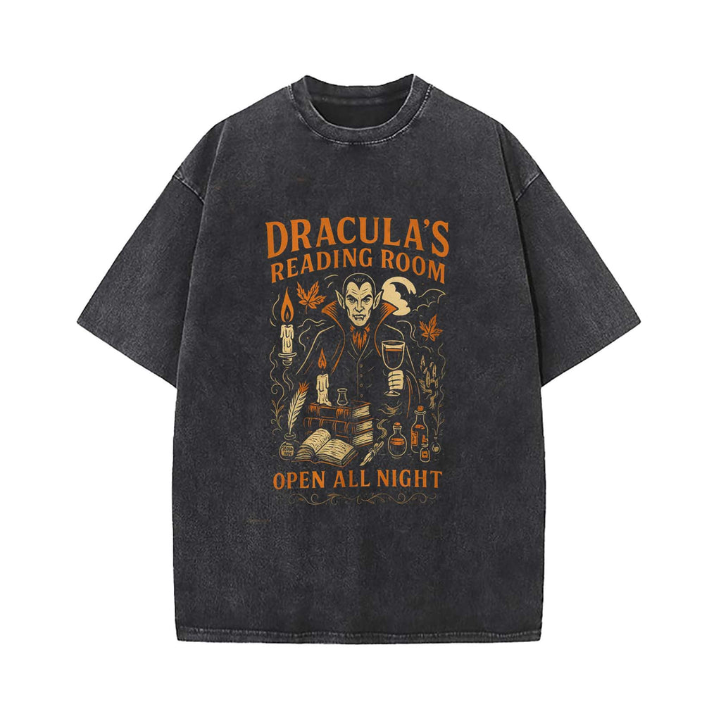 Dracula's Reading Room Washed T-Shirt