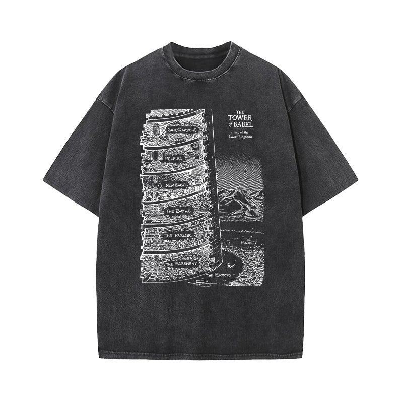 Books of Babel Senlin Ascends Tower Washed T-Shirt
