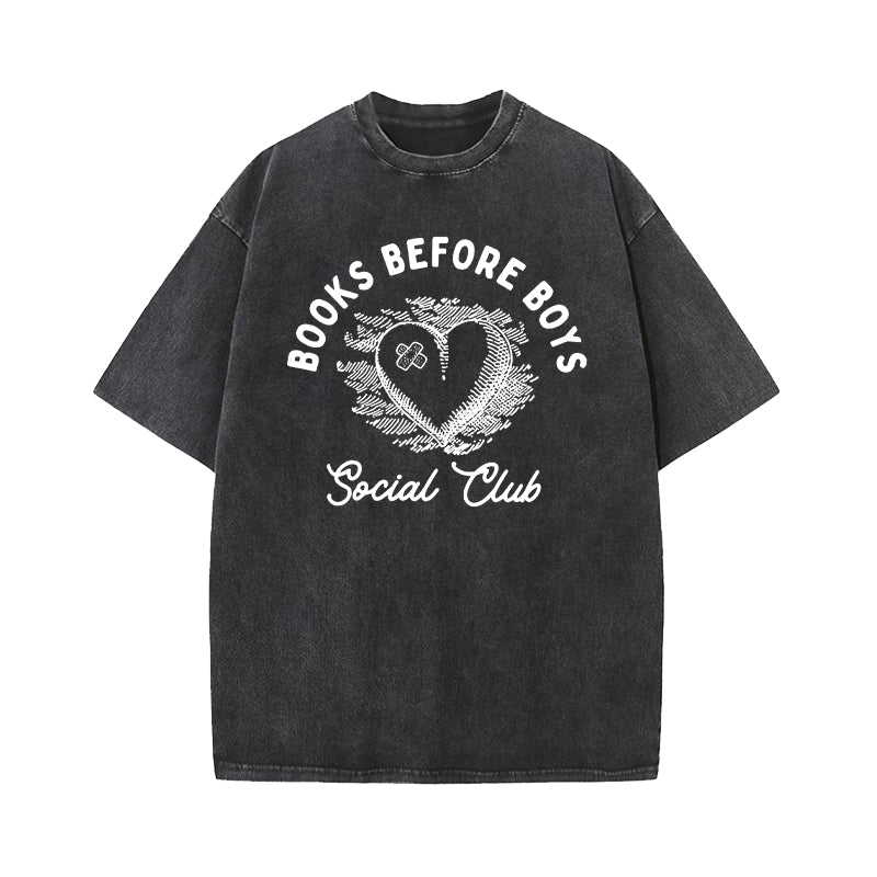 Books Before Boys Social Club Washed T-Shirt