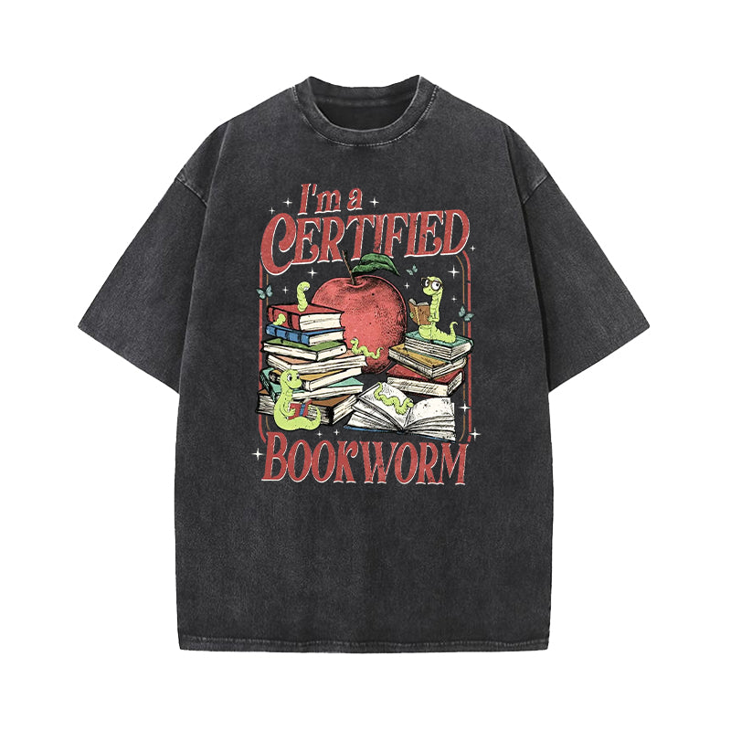 I'm A Certified Bookworm Washed T-Shirt