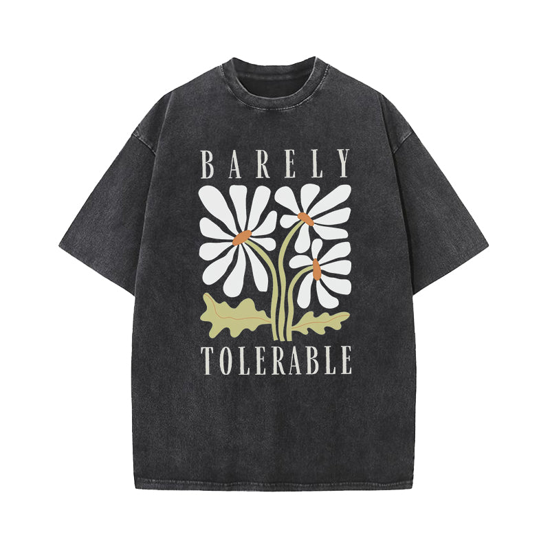 Pride and Prejudice Quote Barely Tolerable Washed T-Shirt