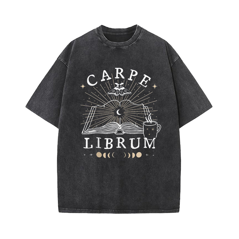 Carpe Librum Dark Academia Seize the Book Washed T-Shirt