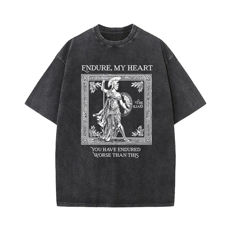 Endure My Heart The Iliad Homer Washed T-Shirt