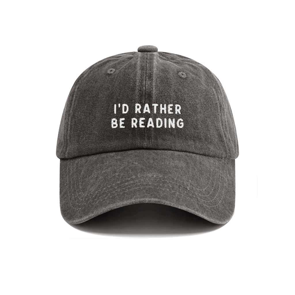 I'd Rather Be Reading Embroidered Washed Cap