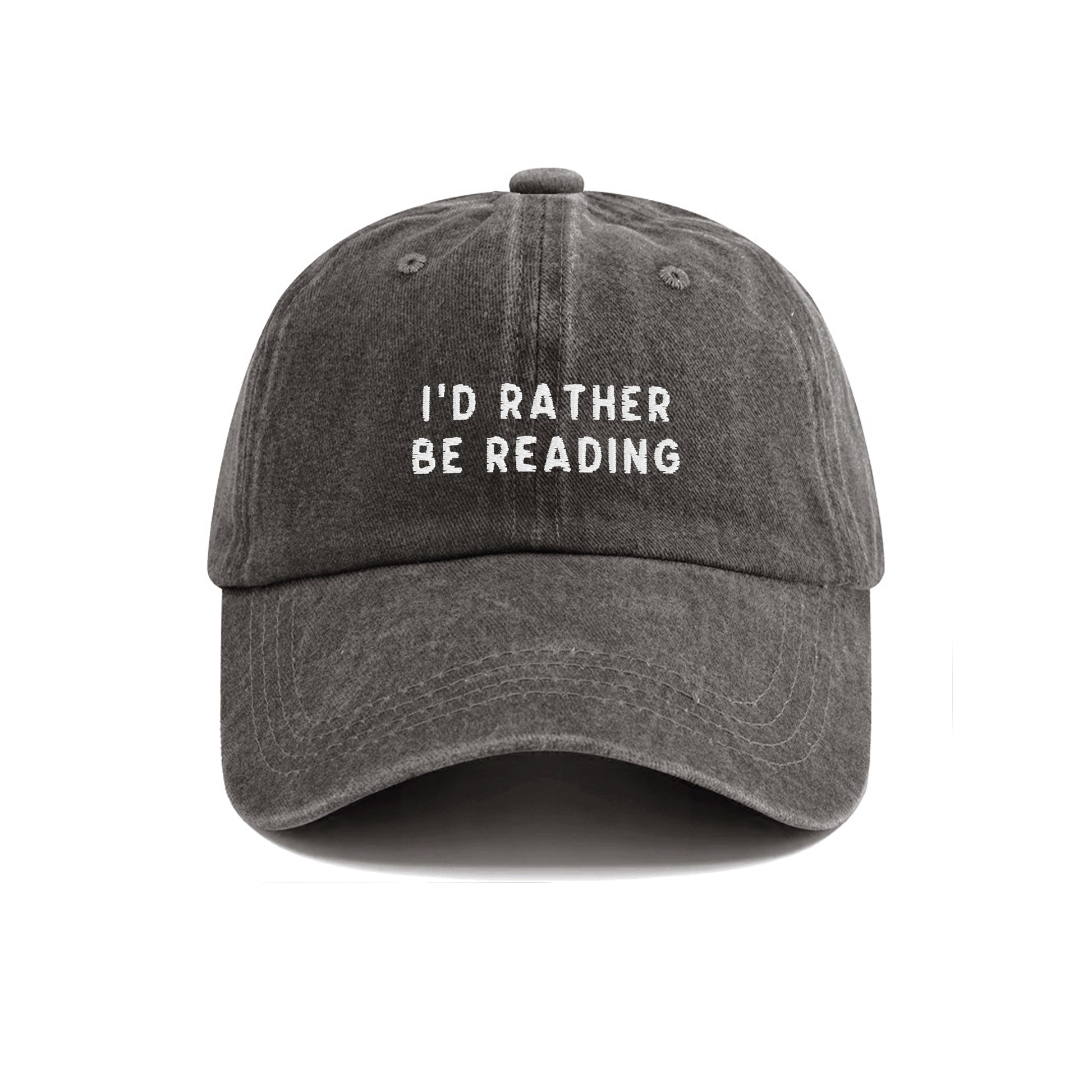 I'd Rather Be Reading Embroidered Washed Cap