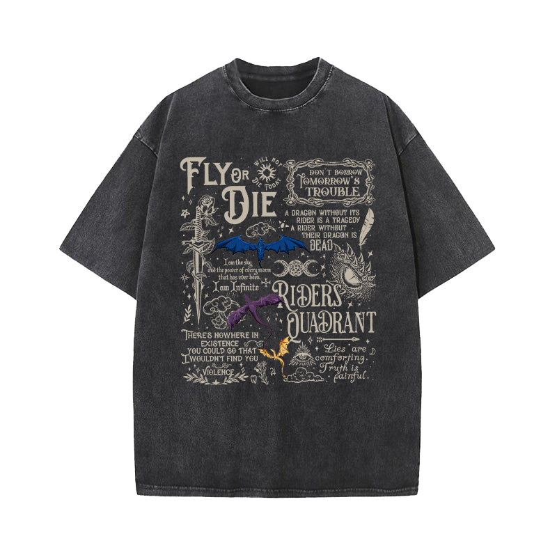 Fly Or Die Fourth Wing Washed T-Shirt