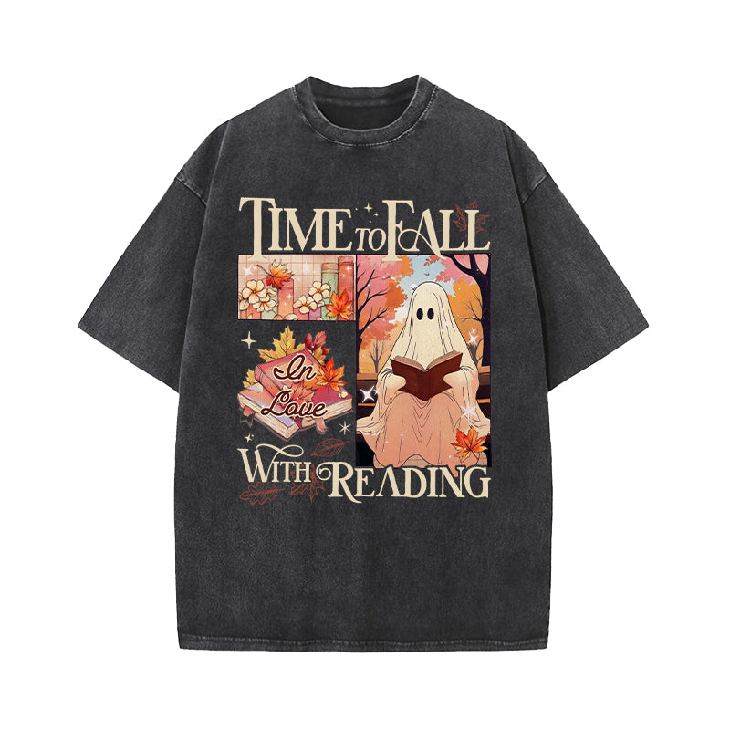 Time To Fall In Love With Reading Washed T-Shirt