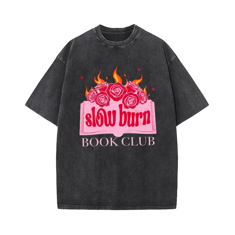 Slow Burn Book Club Washed T-shirt
