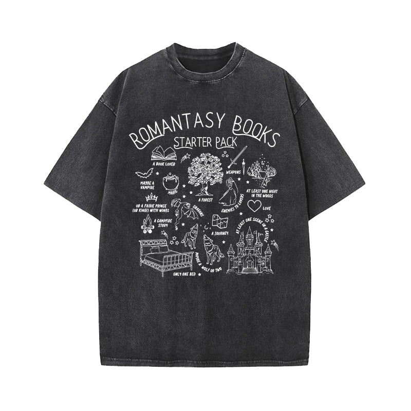 Romantasy Books Starter Pack Washed T-Shirt