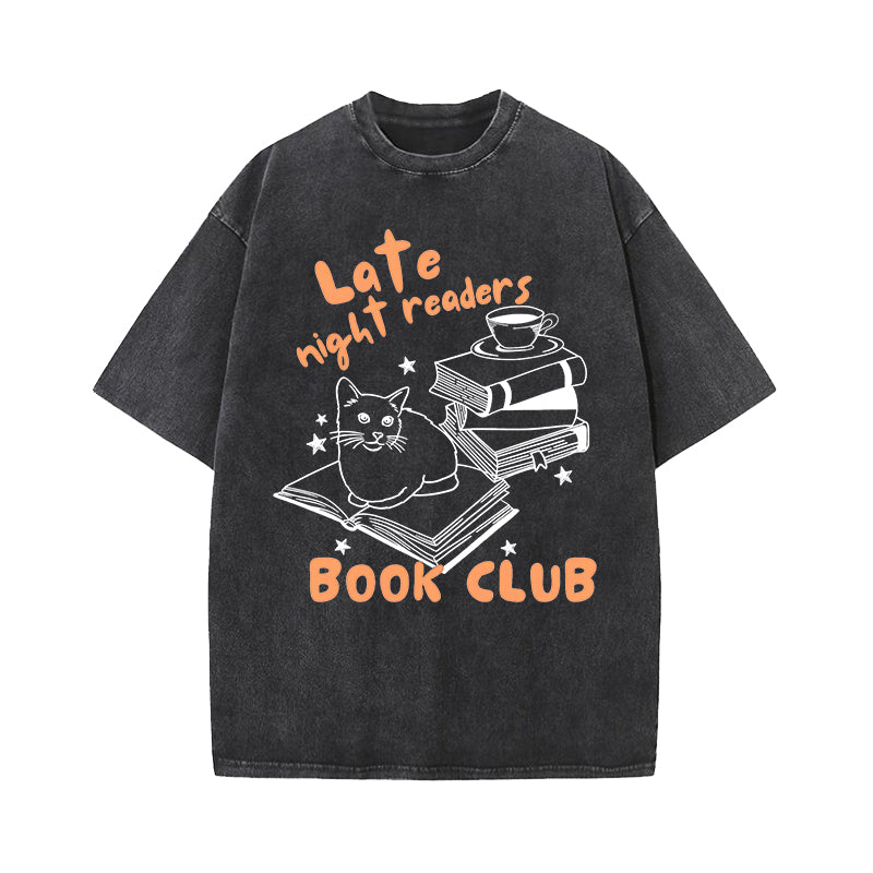 Late Night Readers Book Club Washed T-Shirt
