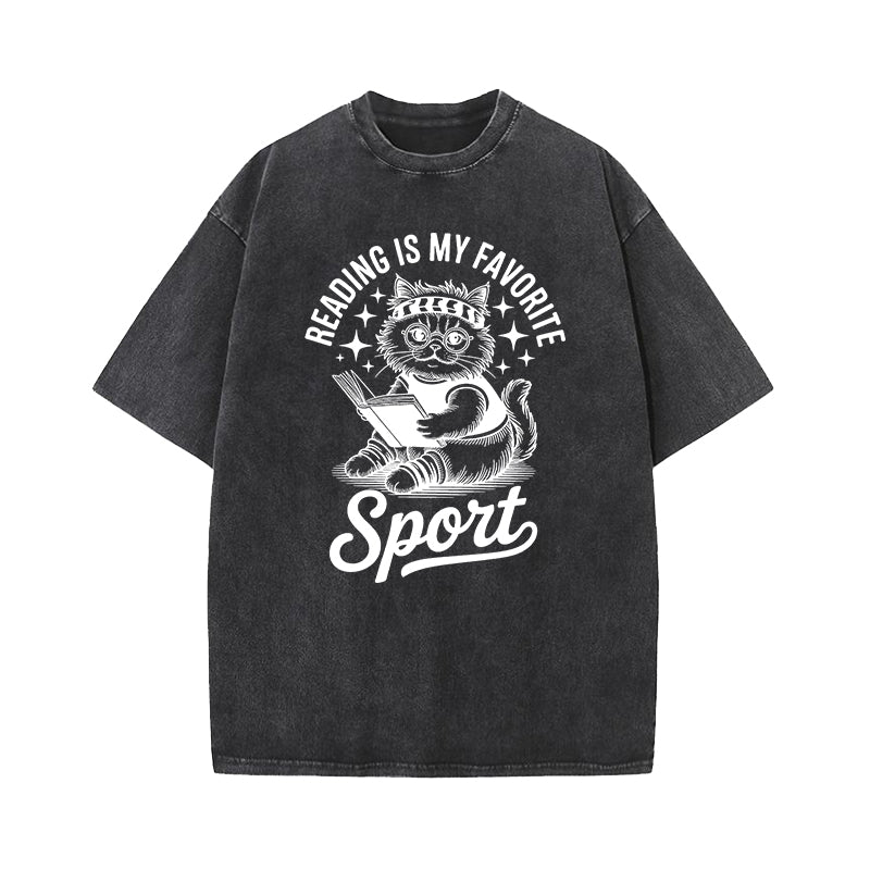 Reading Is My Favorite Sport Washed T-Shirt