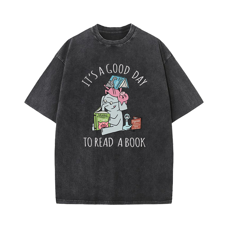 Its A Good Day To Read Piggie Elephant Washed T-Shirt